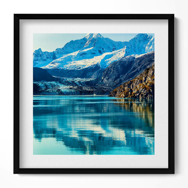 Obraz v rámu efektivní Krásná krajina horského jezera