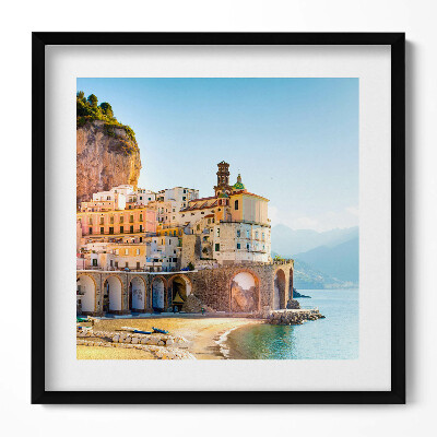 Obraz v rámu efektivní Nábřeží s pláží a moře Itálie