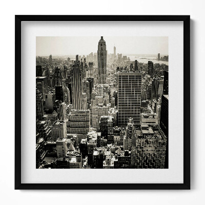 Obraz v rámu efektivní Černobílý pohled na New York City
