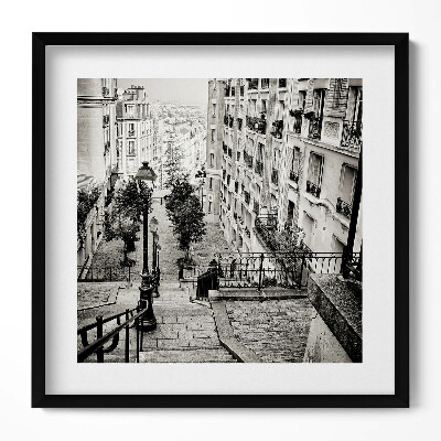 Obraz v rámu efektivní Černobílý pohled na ulici města