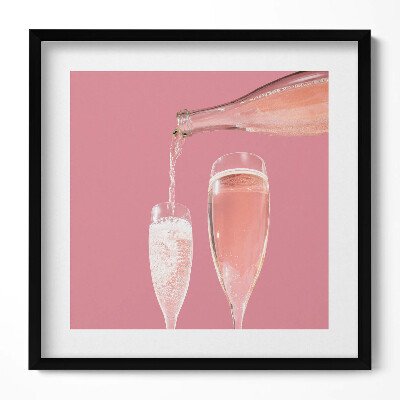 Obraz v rámu efektivní Okouzlující růžové šampaňské