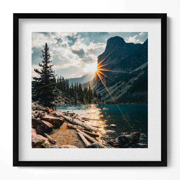 Obraz v rámu efektivní Horská krajina na slunci