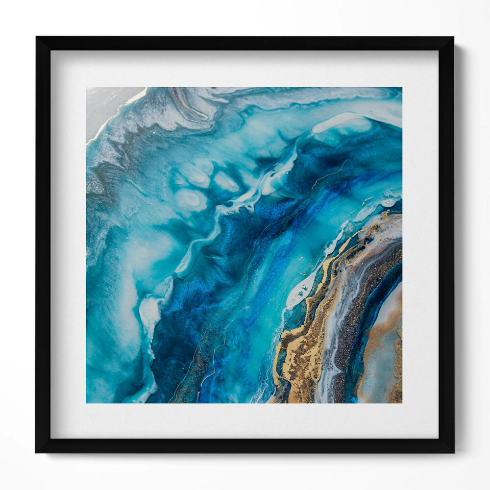 Obraz v rámu efektivní Modrý mramor abstrakce