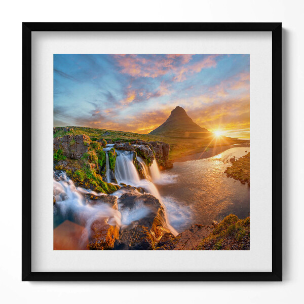 Obraz v rámu efektivní Přírodní krajina při západu slunce