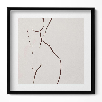 Obraz v rámu efektivní Line-art ženská silueta