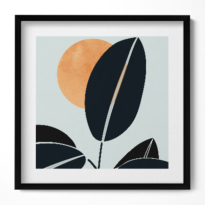 Obraz v rámu efektivní Minimalistické rostliny a slunce v boho stylu