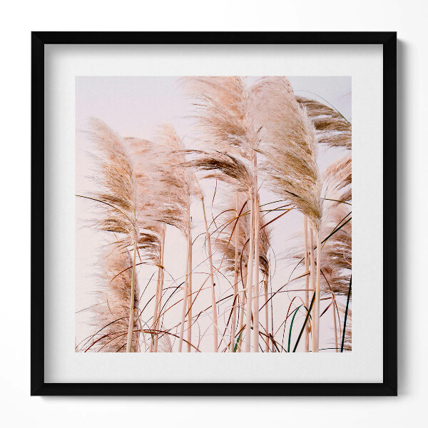 Obraz v rámu efektivní Romantická krajina trávy v boho stylu