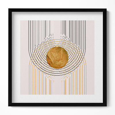 Obraz v rámu efektivní Boho abstraktní minimalistické tvary se zlatem