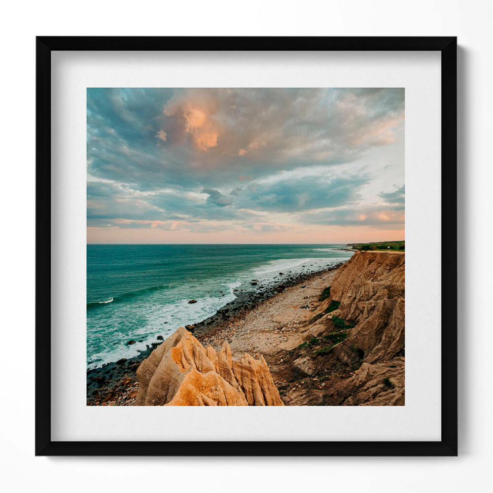 Obraz v rámu efektivní Letní krajina mořské oblohy a nábřeží