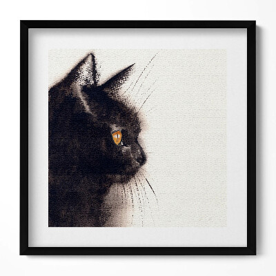 Obraz v rámu efektivní Portrét černé kočky