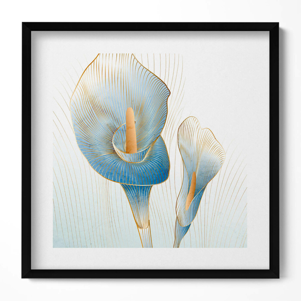 Obraz v rámu efektivní Ilustrace květin se zlatem