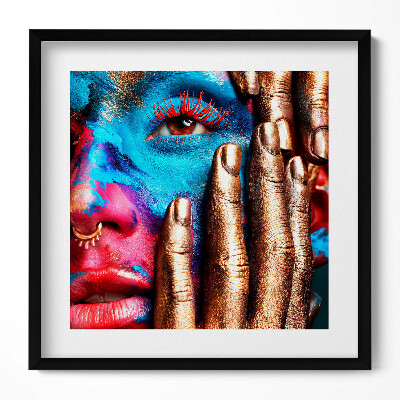 Obraz v rámu efektivní Umění - barevná ženská tvář