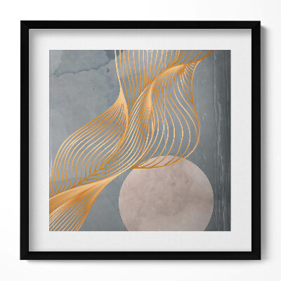 Obraz v rámu efektivní Abstraktní ilustrace měsíce se zlatem