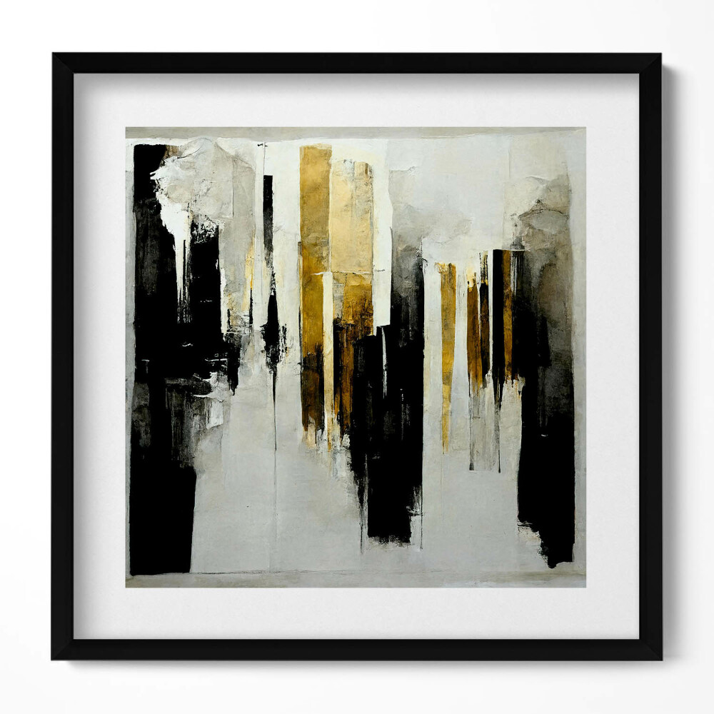 Obraz v rámu efektivní Abstraktní umění se zlatem