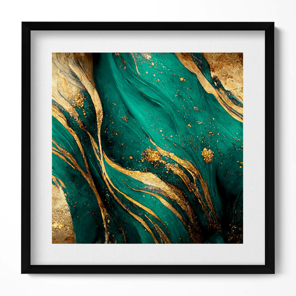 Obraz v rámu efektivní Abstrakce se zlatem