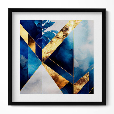 Obraz v rámu efektivní Geometrické kompozice se zlatem