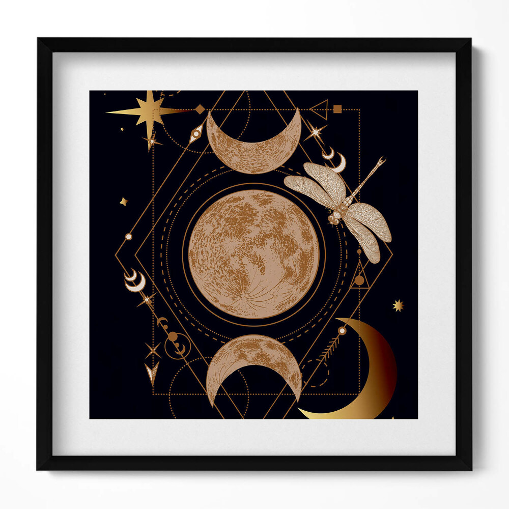 Obraz v rámu efektivní Magická kompozice prostoru a vážky