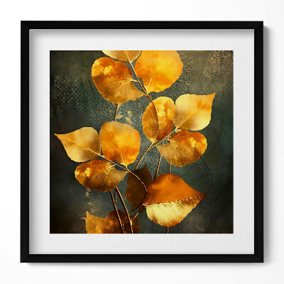 Obraz v rámu efektivní Zlaté glamour listy