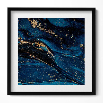 Obraz v rámu efektivní Tekutá abstrakce s částicemi zlata