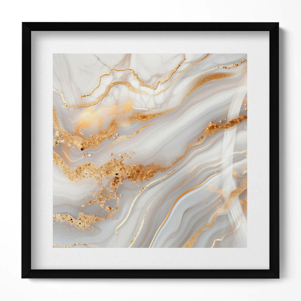 Obraz v rámu efektivní Textura mramoru se zlatem