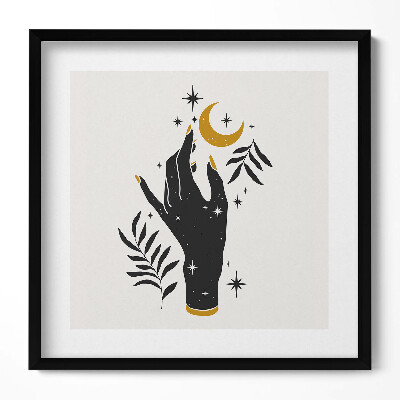 Obraz v rámu efektivní Ilustrace ženské ruky a hvězd