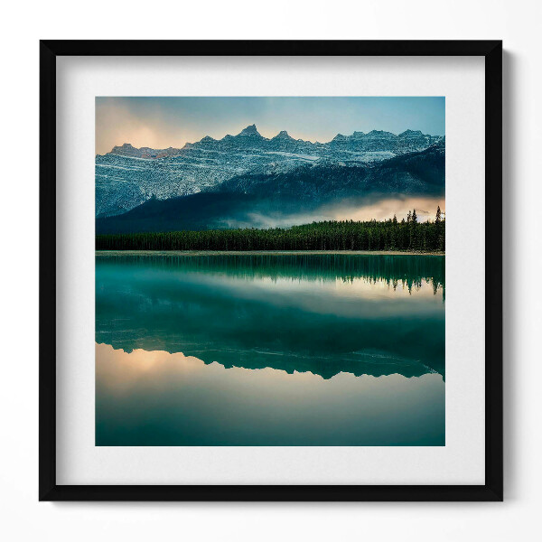 Obraz v rámu efektivní Krajina lesní jezero a hory