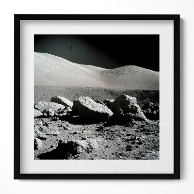 Obraz v rámu efektivní NASA fotografie kamenů na Měsíci