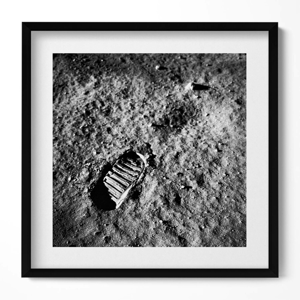 Obraz v rámu efektivní Fotografie První krok na Měsíci od NASA