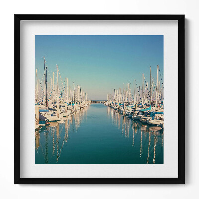 Obraz v rámu efektivní Lodě na vodě jezera