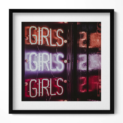 Obraz v rámu efektivní Zářící neonové nápisy 