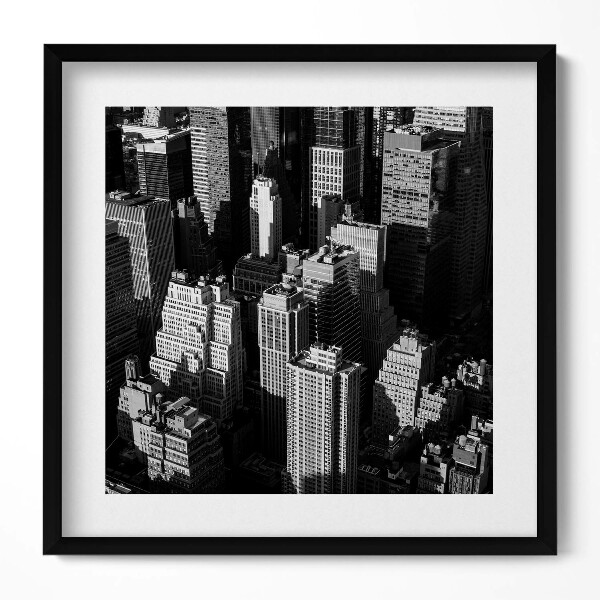 Obraz v rámu efektivní Černá a bílá městská architektura