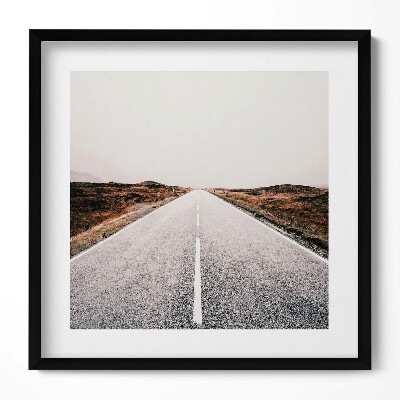 Obraz v rámu efektivní Prázdná rovná asfaltová cesta