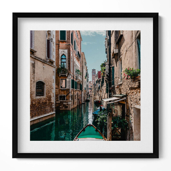 Obraz v rámu efektivní Gondola v benátském kanálu, Itálie