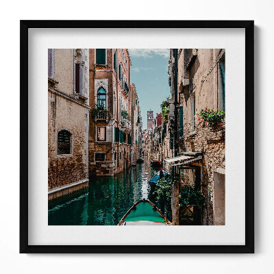 Obraz v rámu efektivní Gondola v benátském kanálu, Itálie