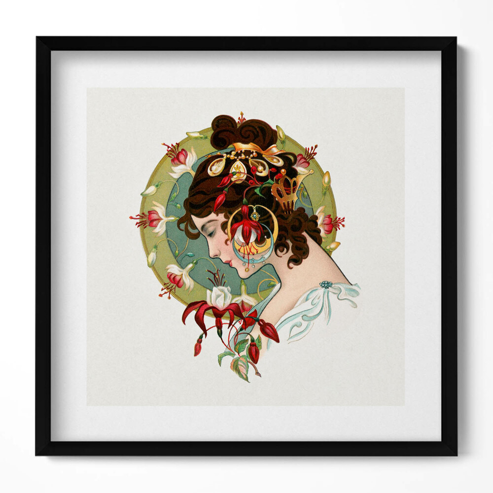 Obraz v rámu efektivní Portrét krásné ženy