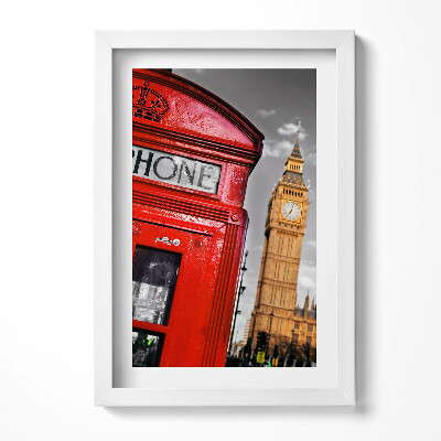Obraz s rámem elegantní Telefonní budka a Big Ben - Anglie
