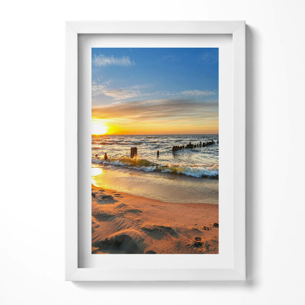 Obraz s rámem elegantní Východ slunce nad mořem