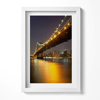 Obraz s rámem elegantní Osvětlený Brooklynský most v New Yorku