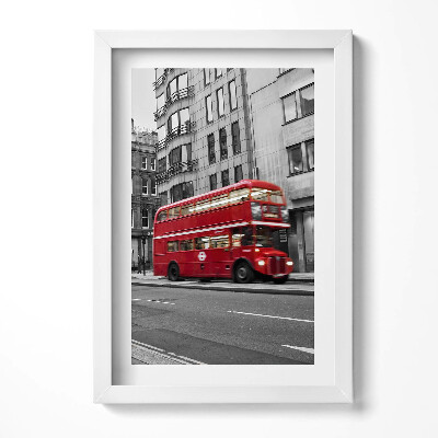 Obraz s rámem elegantní Historický americký autobus na ulici