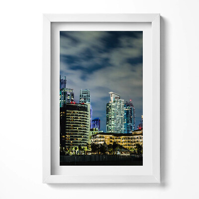 Obraz s rámem elegantní Velké město v noci