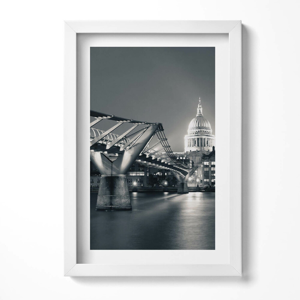 Obraz s rámem elegantní Černobílá městská krajina
