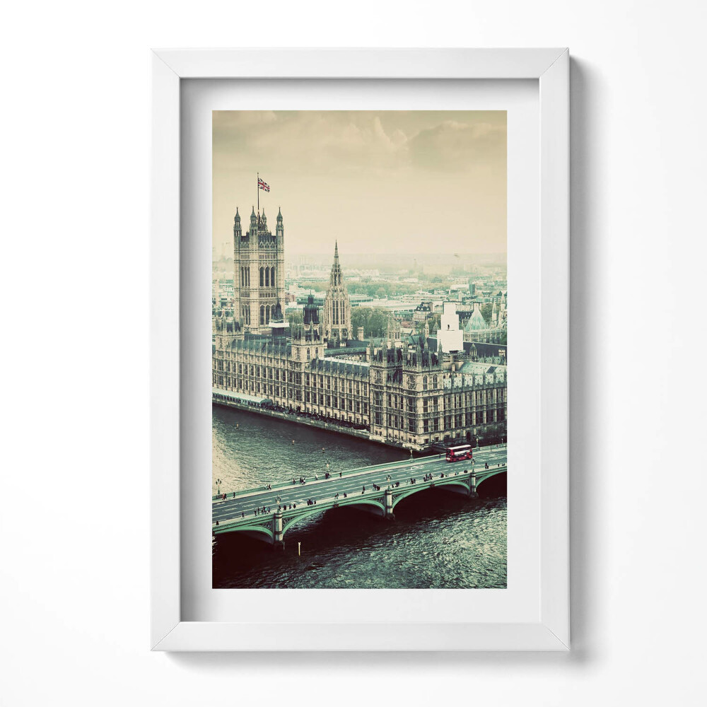 Obraz s rámem elegantní Architektura Anglie - pohled z ptačí perspektivy