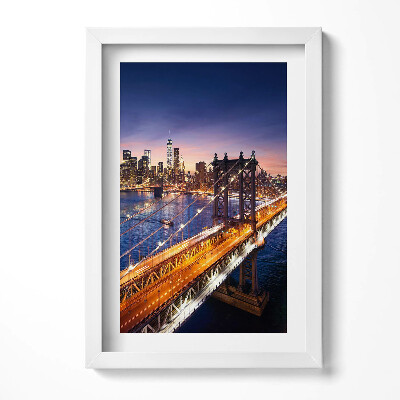 Obraz s rámem elegantní New York - západ slunce nad Manhattanem