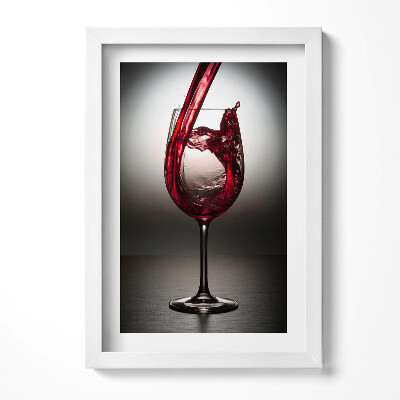 Obraz s rámem elegantní Sklenka vína
