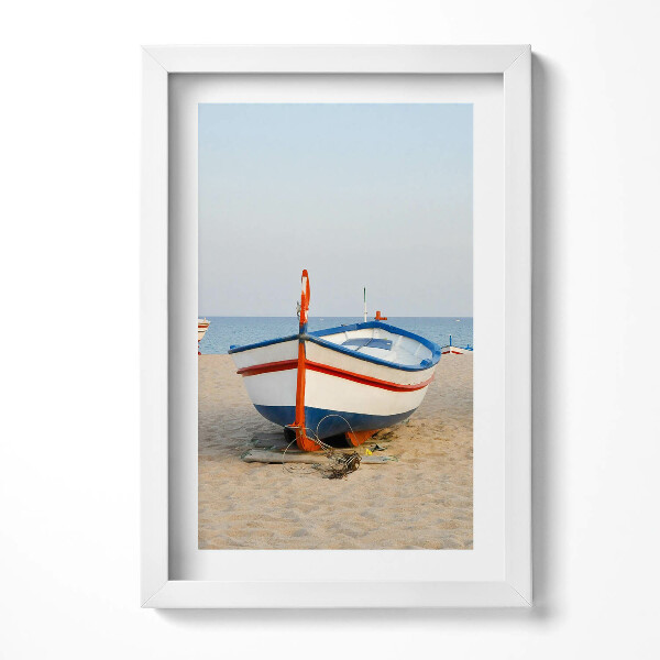 Obraz s rámem elegantní Lodě na pláži