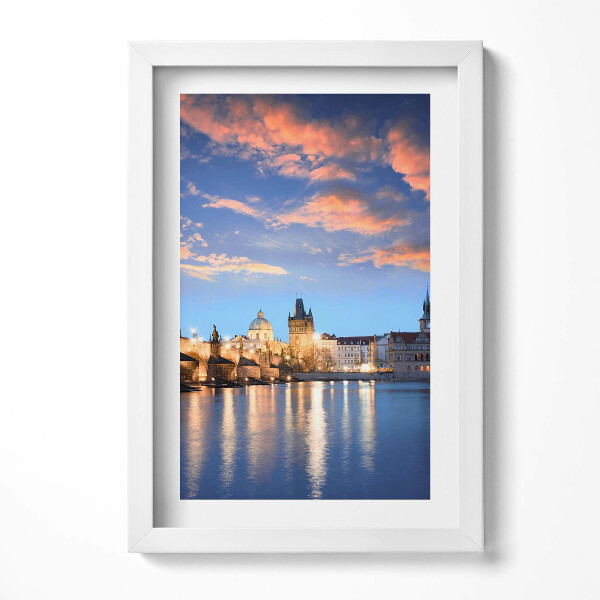 Obraz s rámem elegantní Městská krajina ve večerních hodinách