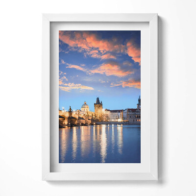 Obraz s rámem elegantní Městská krajina ve večerních hodinách