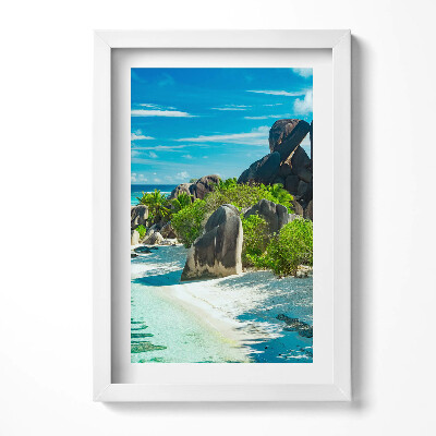 Obraz s rámem elegantní Letní krajina pláže a oceánu