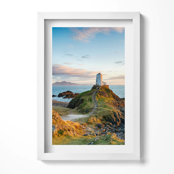 Obraz s rámem elegantní Osamělý maják na útesu