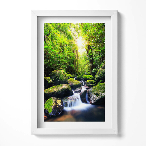 Obraz s rámem elegantní Vodopád uprostřed džungle